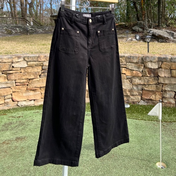 DL 1961 Lily Wide Leg Black Jeans - Picture 2 of 16